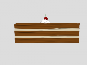 low poly cartoon piece of cake Modelo 3D