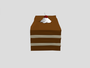 low poly cartoon piece of cake Modelo 3D