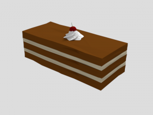 low poly cartoon piece of cake Modelo 3D