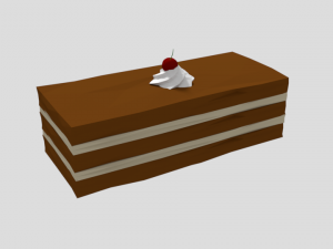 low poly cartoon piece of cake Modelo 3D