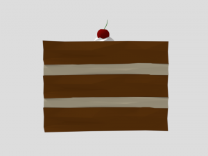 low poly cartoon piece of cake Modelo 3D
