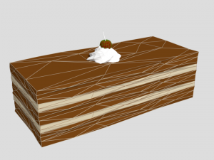 low poly cartoon piece of cake Modelo 3D