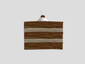 low poly cartoon piece of cake Modelo 3D