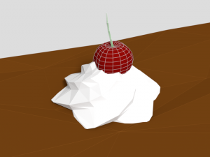 low poly cartoon piece of cake Modelo 3D