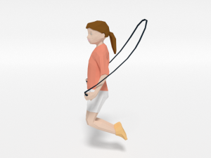 low poly girl playing with a rope 3Dモデル