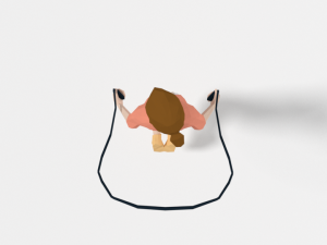 low poly girl playing with a rope 3Dモデル