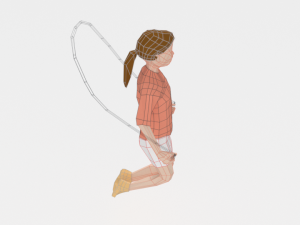 low poly girl playing with a rope 3Dモデル