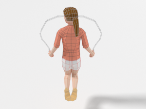 low poly girl playing with a rope 3Dモデル