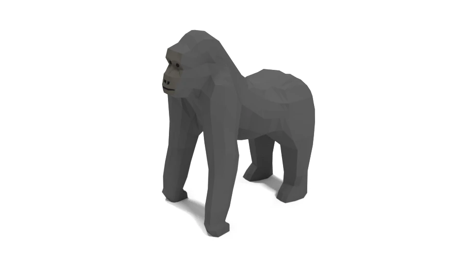 low poly cartoon gorilla 3D Model .c4d .max .obj .3ds .fbx .stl .blend 