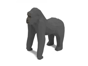 low poly cartoon gorilla 3D 模型
