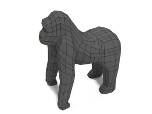 low poly cartoon gorilla 3D Model