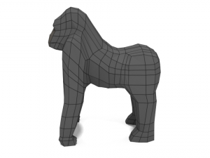 low poly cartoon gorilla 3D 모델