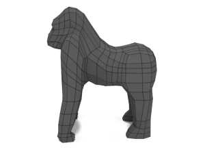 low poly cartoon gorilla 3D Model