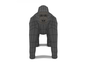 low poly cartoon gorilla 3D 모델