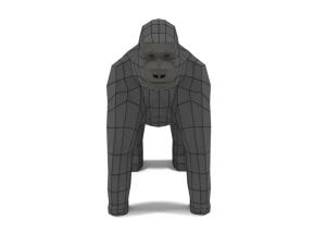 low poly cartoon gorilla 3D Model