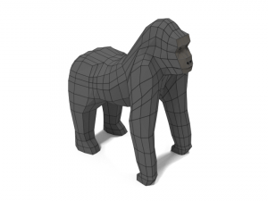 low poly cartoon gorilla 3D 모델
