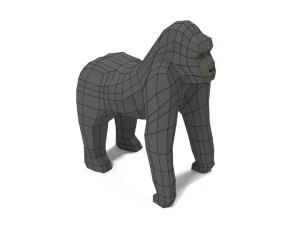 low poly cartoon gorilla 3D Model