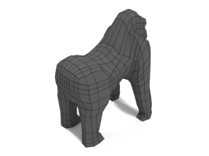 low poly cartoon gorilla 3D Model