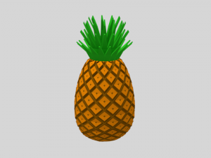 low poly cartoon pineapple 3D Model