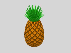 low poly cartoon pineapple Model 3D