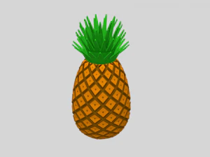 low poly cartoon pineapple 3D Model