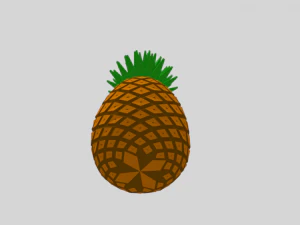 low poly cartoon pineapple 3D Model