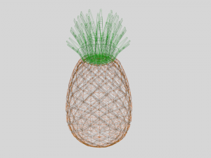 low poly cartoon pineapple Model 3D