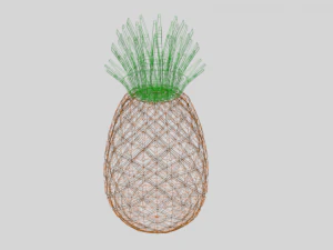 low poly cartoon pineapple 3D Model