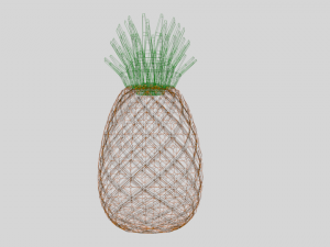low poly cartoon pineapple Model 3D