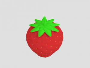 low poly cartoon strawberry Model 3D