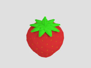 low poly cartoon strawberry 3D Model