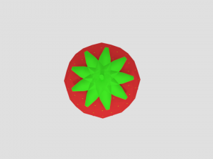 low poly cartoon strawberry Model 3D