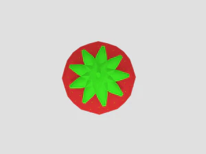 low poly cartoon strawberry 3D Model