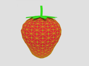 low poly cartoon strawberry Model 3D