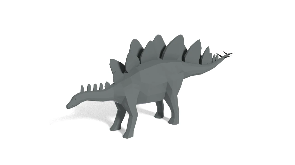 low poly cartoon stegosaurus dinosaur 3D Model .c4d .max .obj .3ds .fbx .stl .blend 