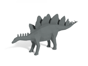 low poly cartoon stegosaurus dinosaur 3D Model