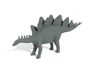 low poly cartoon stegosaurus dinosaur 3D Model