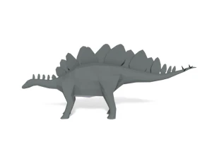 low poly cartoon stegosaurus dinosaur 3D Model