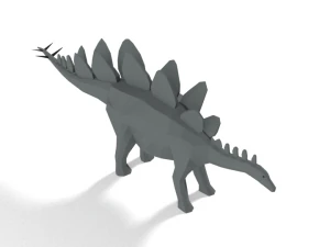 low poly cartoon stegosaurus dinosaur 3D Model