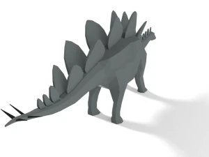 low poly cartoon stegosaurus dinosaur 3D Model