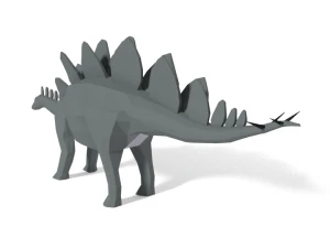 low poly cartoon stegosaurus dinosaur 3D Model