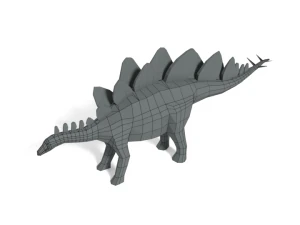 low poly cartoon stegosaurus dinosaur 3D Model