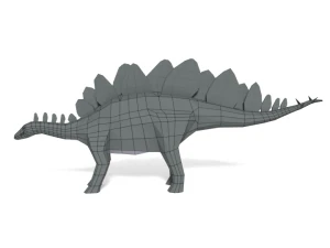 low poly cartoon stegosaurus dinosaur 3D Model