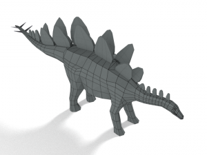 low poly cartoon stegosaurus dinosaur Modello 3D