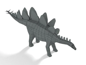low poly cartoon stegosaurus dinosaur 3D Model