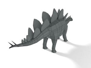 low poly cartoon stegosaurus dinosaur Modello 3D
