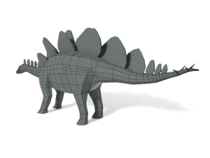 low poly cartoon stegosaurus dinosaur 3D Model