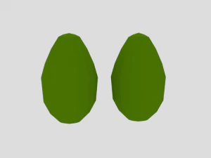 low poly cartoon avocado 3D Model