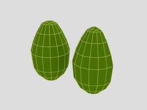 low poly cartoon avocado 3Dモデル