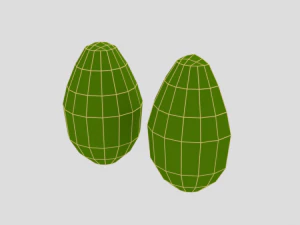 low poly cartoon avocado 3D Model